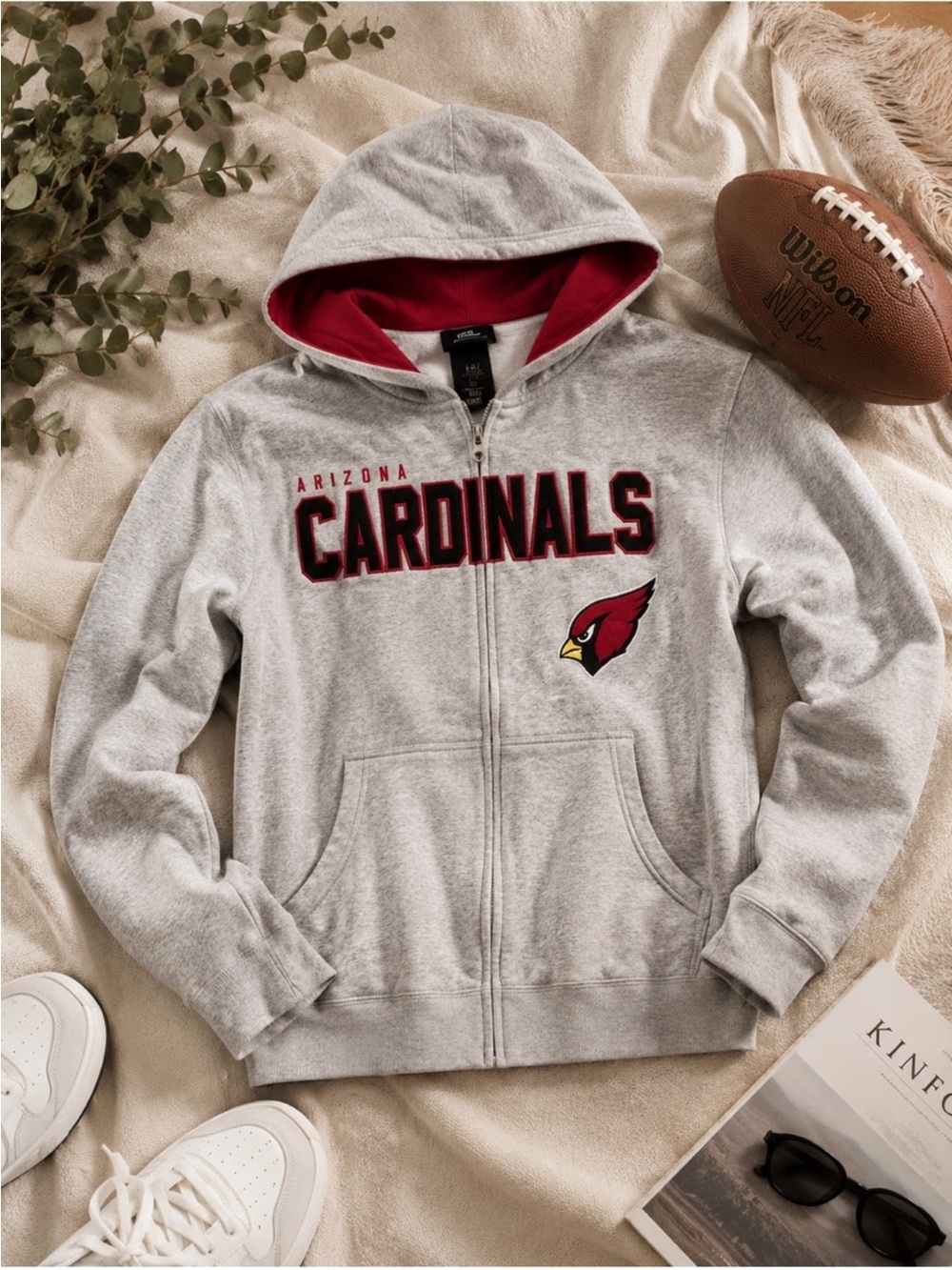 Kids youth children’s football az Arizona cardinals zip up hoodie sweater M 10